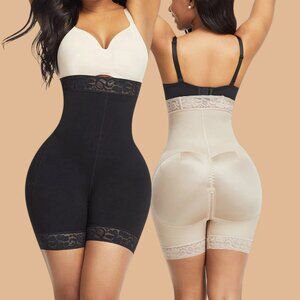 ✨ Comfort Lace-Trim High-Waisted Shapewear Shorts Curves Shaper Butt Lifter